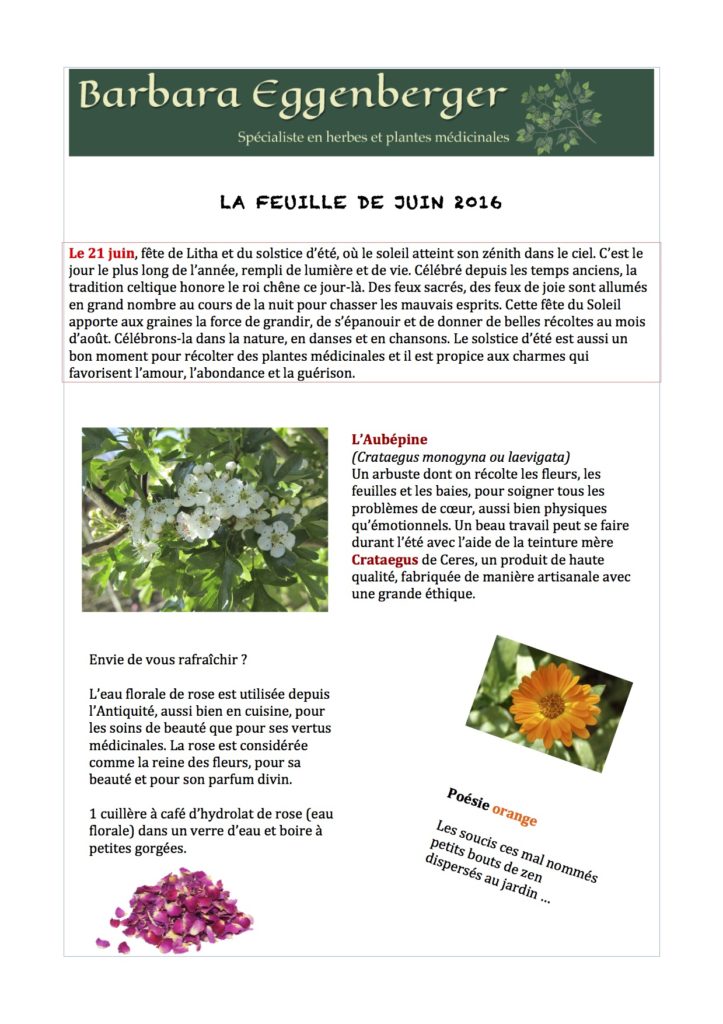 La feuille de juin 2016