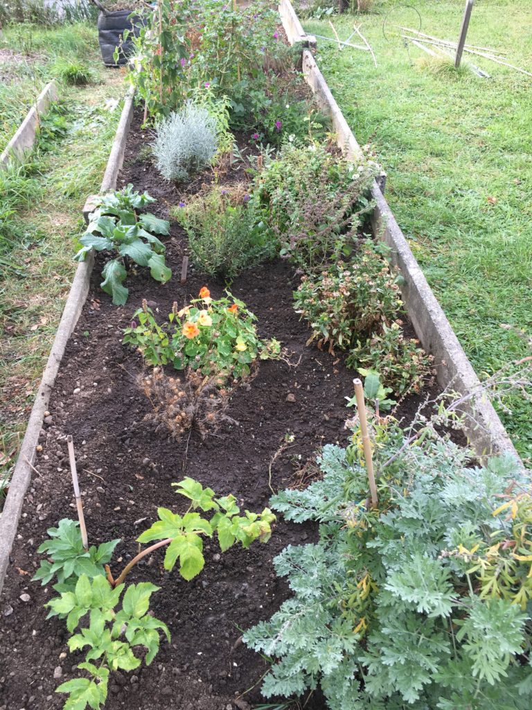 Racler la terre pour que l'eau puisse mieux s'y infiltrer